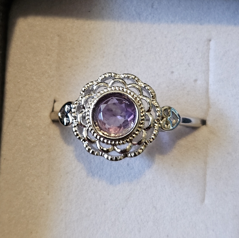 Elegant S925 and Amethyst Gemstone Ring